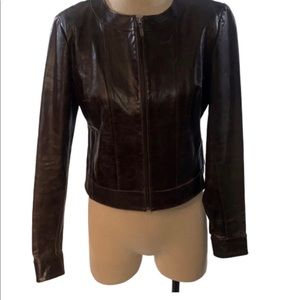 Anonymous John Carlisle brown leather jacket M